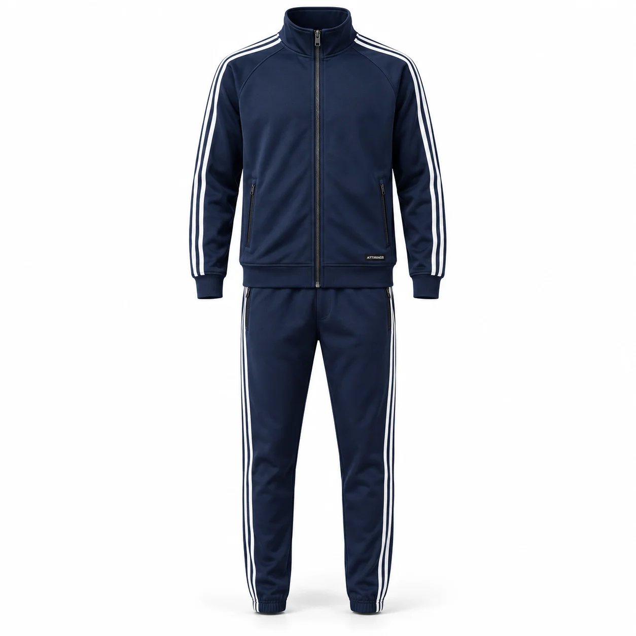 Men's Regular Fit Side-Stripe Set Tracksuit - AI-generated design sample, front view