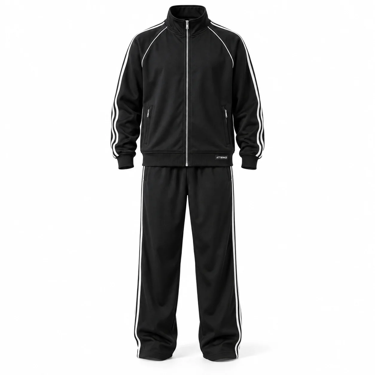 Men's Relaxed Fit Full-Zip Set Tracksuit - AI-generated design sample, front view