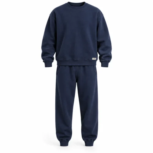 Men's Relaxed Fit Ribbed Cuff Set Tracksuit - AI-generated design sample, front view
