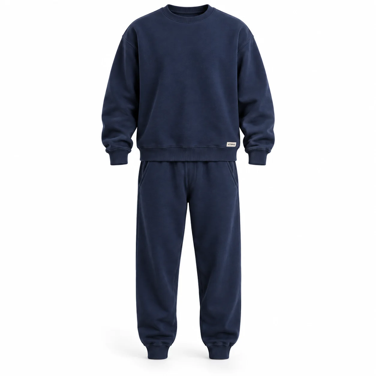 Men's Relaxed Fit Ribbed Cuff Set Tracksuit - AI-generated design sample, front view