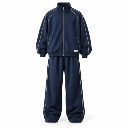 Men's Oversized Fit Full-Zip Set Tracksuit - AI-generated design sample, front view