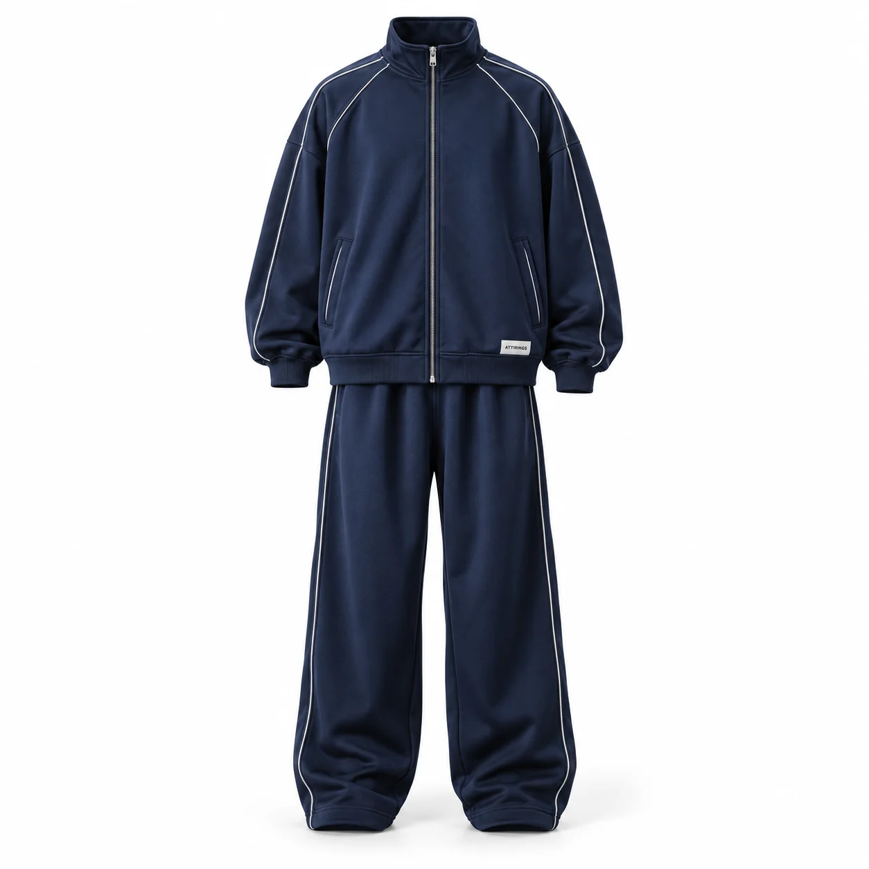 Men's Oversized Fit Full-Zip Set Tracksuit - AI-generated design sample, front view