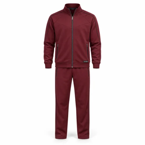 Men's Classic Fit Zip-Up Jacket Set Tracksuit - AI-generated design sample, front view