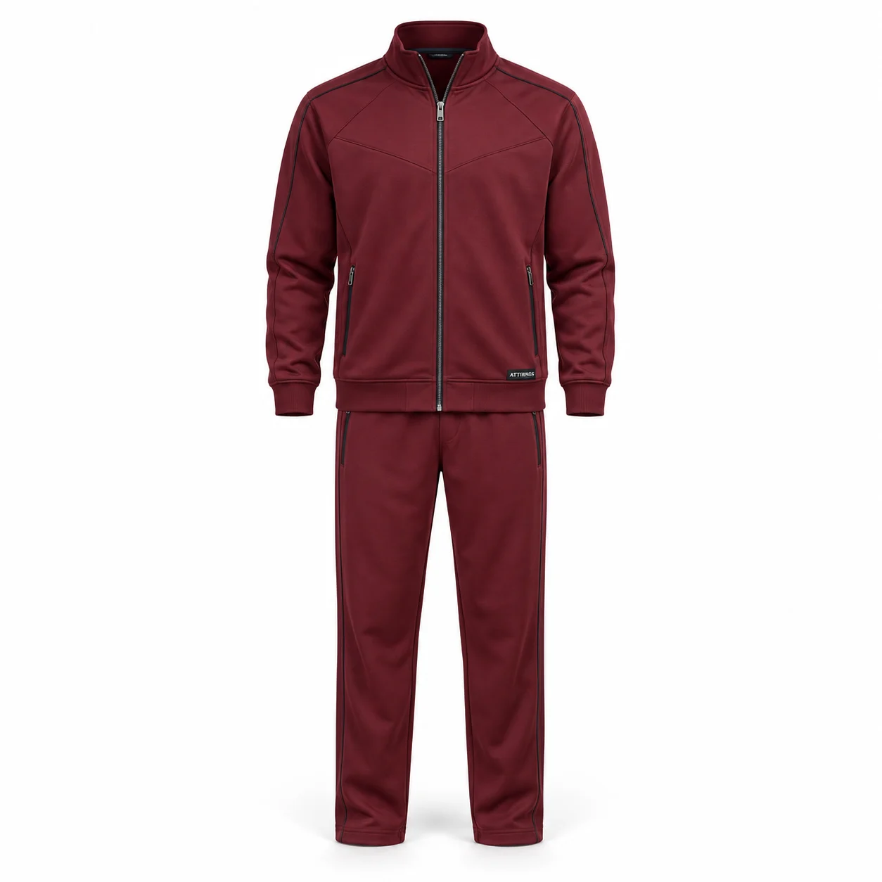 Men's Classic Fit Zip-Up Jacket Set Tracksuit - AI-generated design sample, front view