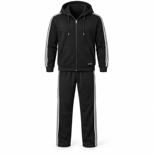 Men's Classic Fit Hooded Two-Piece Set Tracksuit - AI-generated design sample, front view