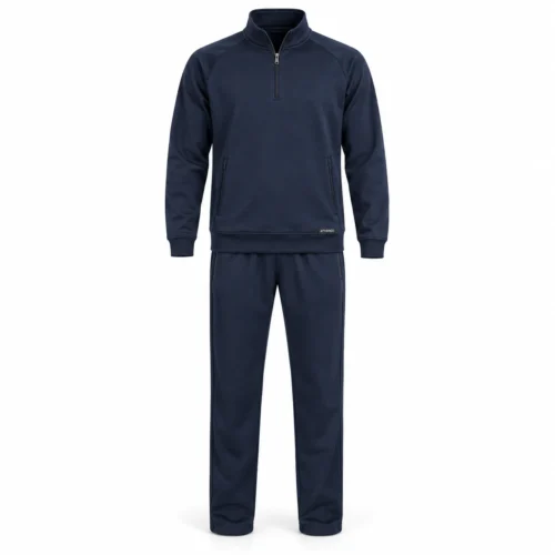 Men's Classic Fit Quarter-Zip Training Set Tracksuit - AI-generated design sample, front view