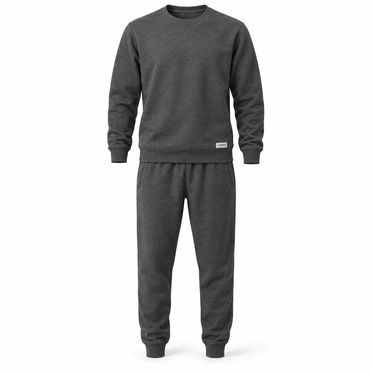 Men's Classic Fit Ribbed Cuff Set Tracksuit - AI-generated design sample, front view