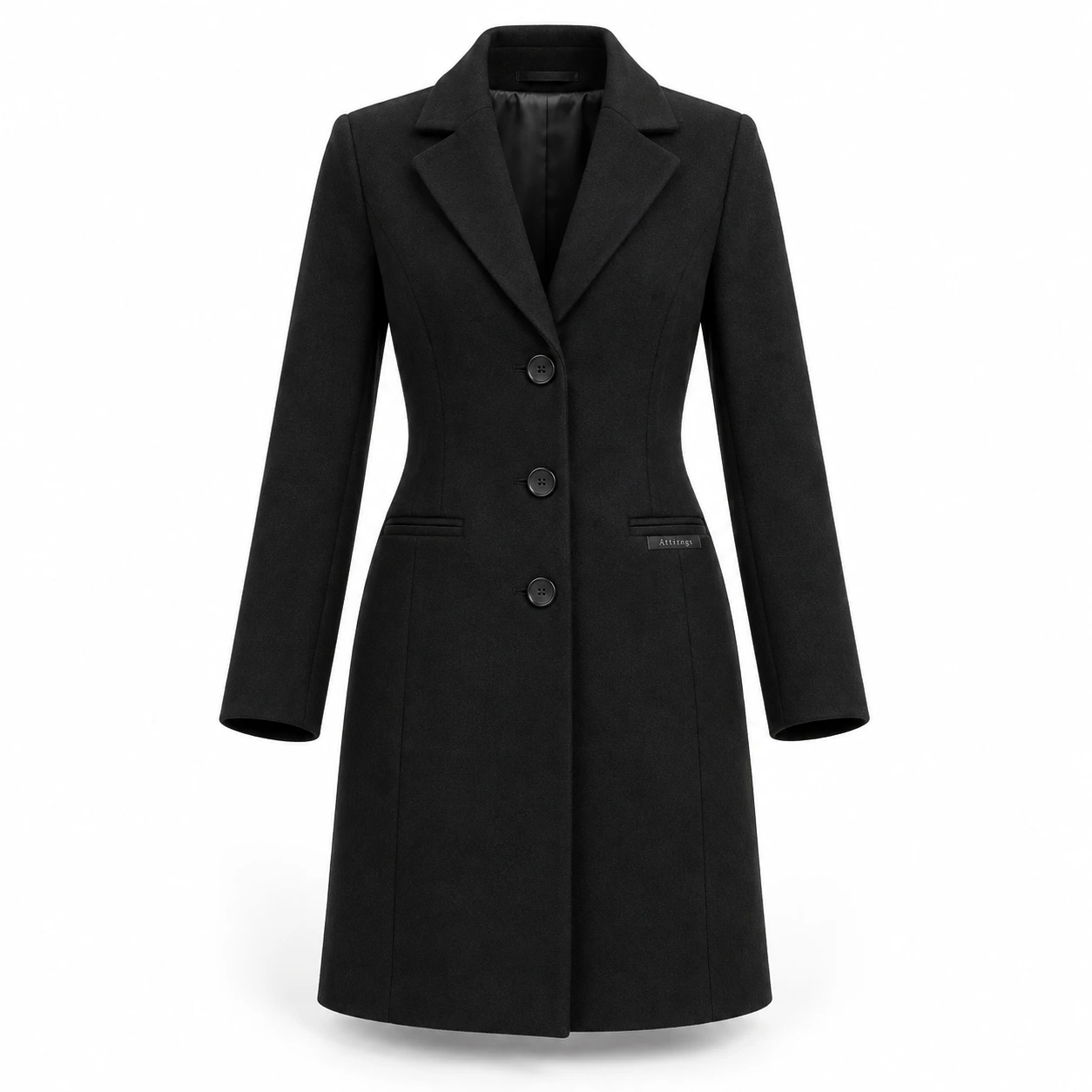 Attirings Women's Slim Fit Wool Blend Coat, front view - AI sample