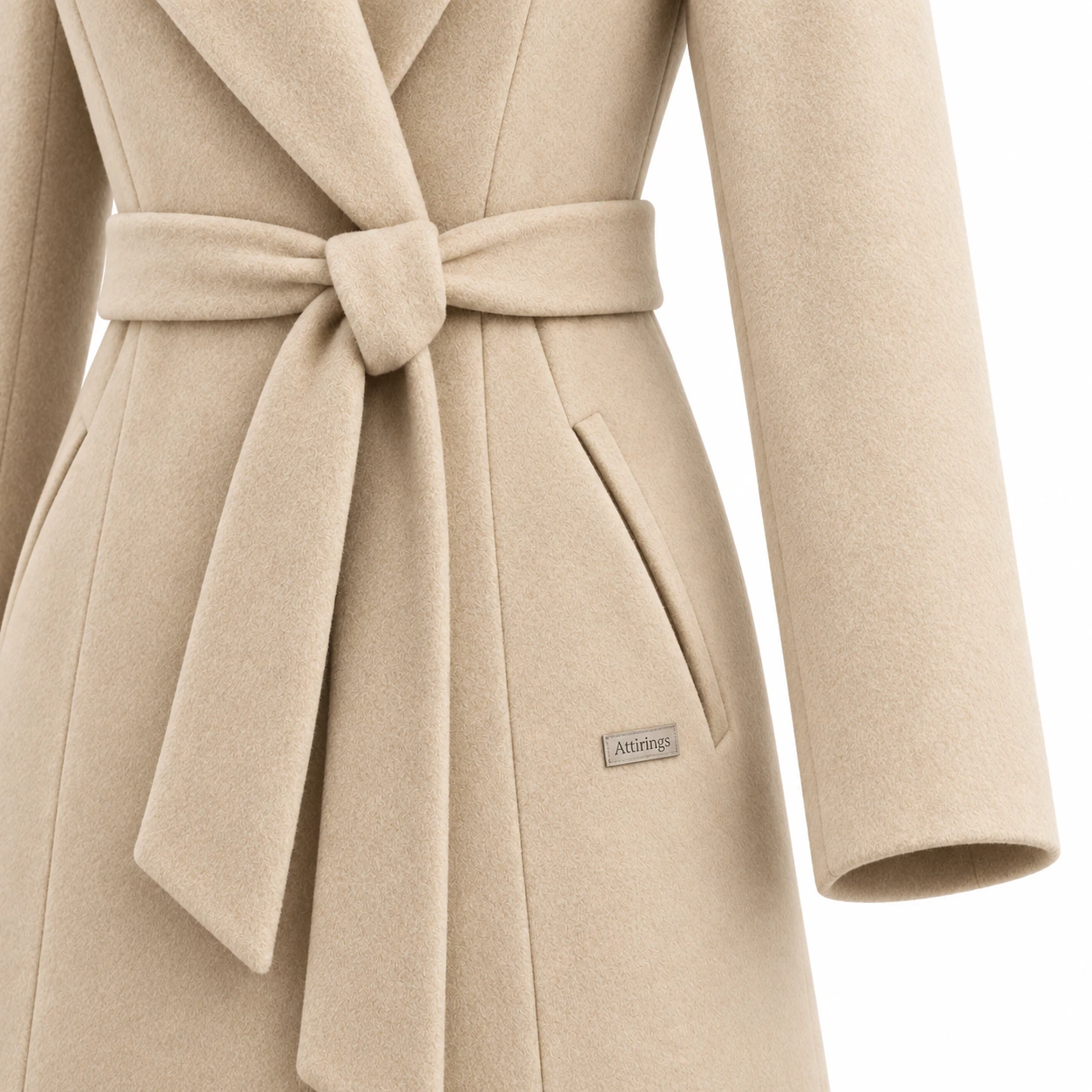 Attirings Women's Slim Fit Belted Coat, detail view - AI sample