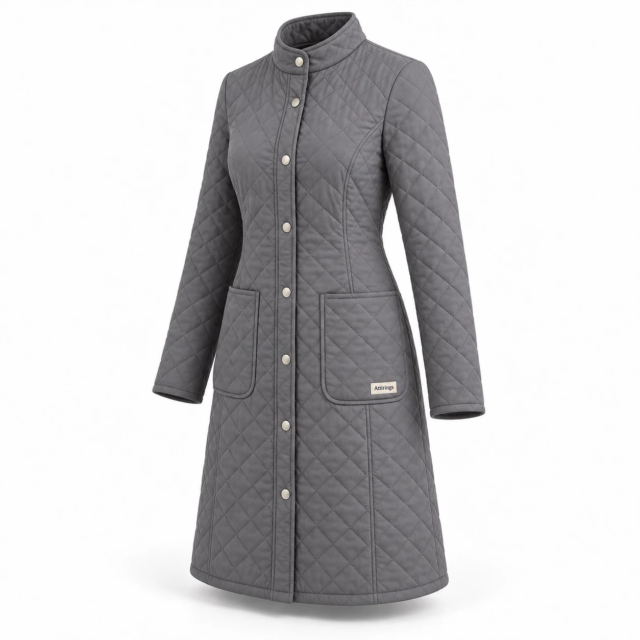 Attirings Women's Slim Fit Quilted Coat, angle view - AI sample