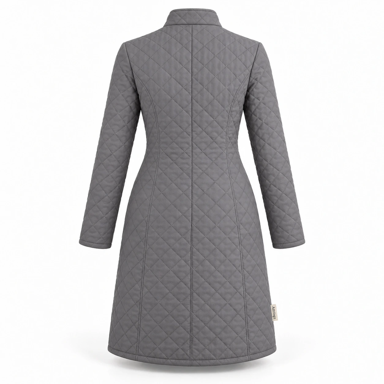Attirings Women's Slim Fit Quilted Coat, back view - AI sample