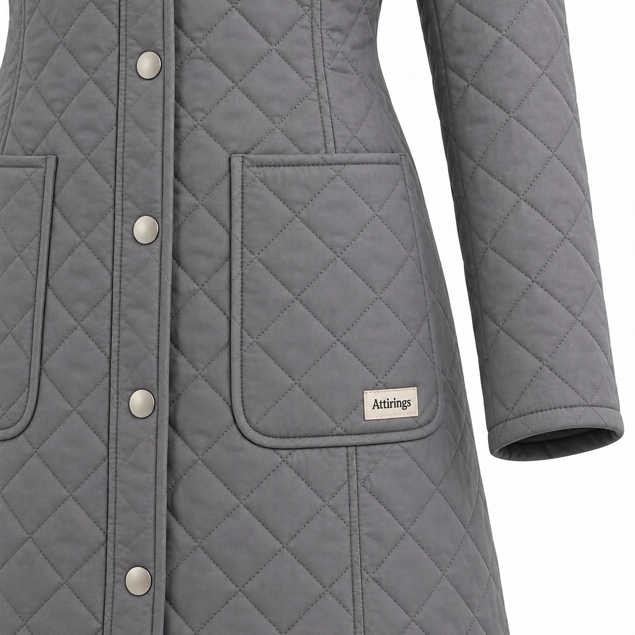 Attirings Women's Slim Fit Quilted Coat, detail view - AI sample