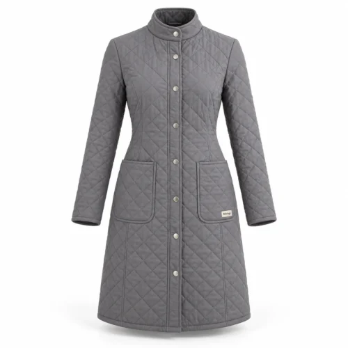 Attirings Women's Slim Fit Quilted Coat, front view - AI sample