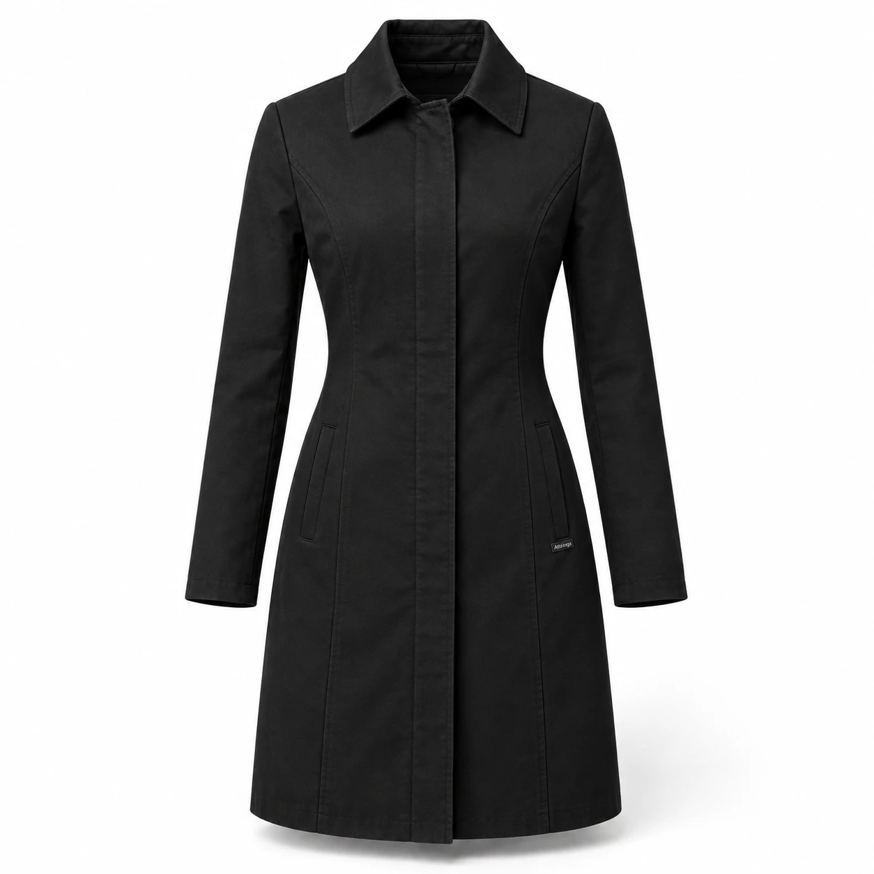 Attirings Women's Slim Fit Long Sleeve Coat, front view - AI sample
