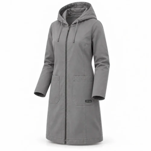 Attirings Women's Regular Fit Hooded Coat, angle view - AI sample