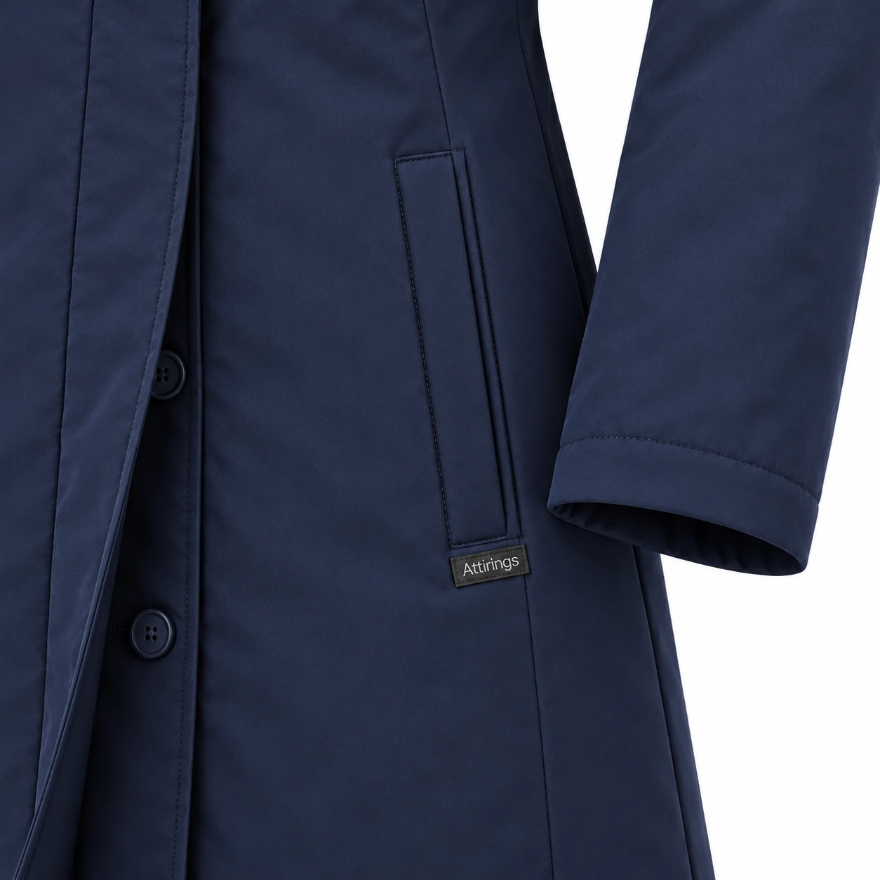 Attirings Women's Regular Fit Long Sleeve Coat, detail view - AI sample