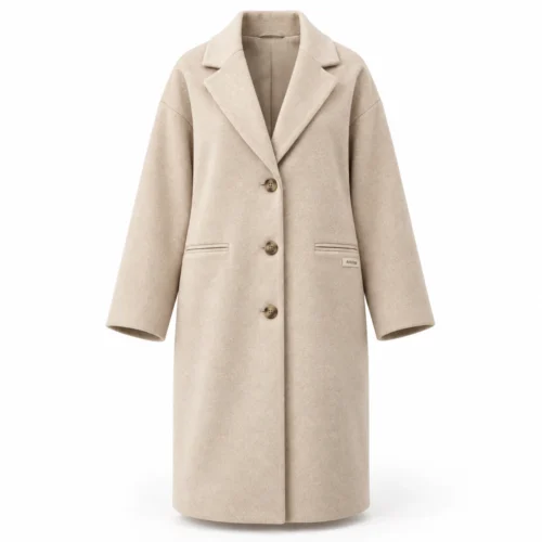 Attirings Women's Relaxed Fit Wool Blend Coat, front view - AI sample