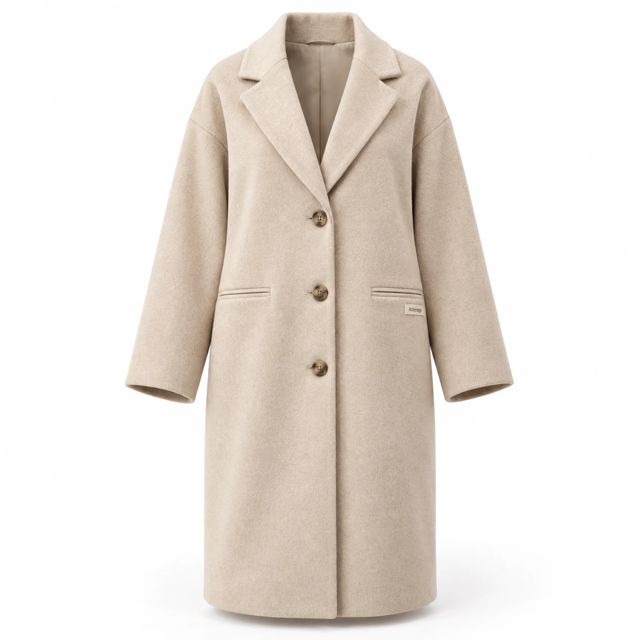 Attirings Women's Relaxed Fit Wool Blend Coat, front view - AI sample