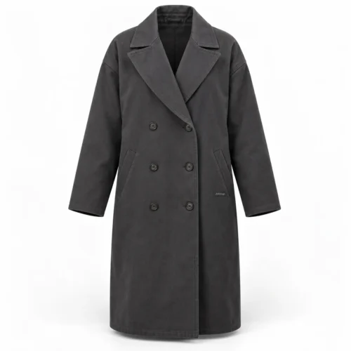 Attirings Women's Relaxed Fit Double-Breasted Coat, front view - AI sample