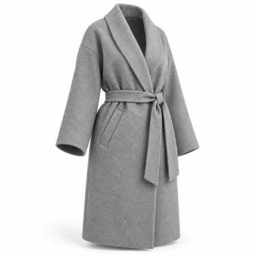 Attirings Women's Relaxed Fit Belted Coat, angle view - AI sample
