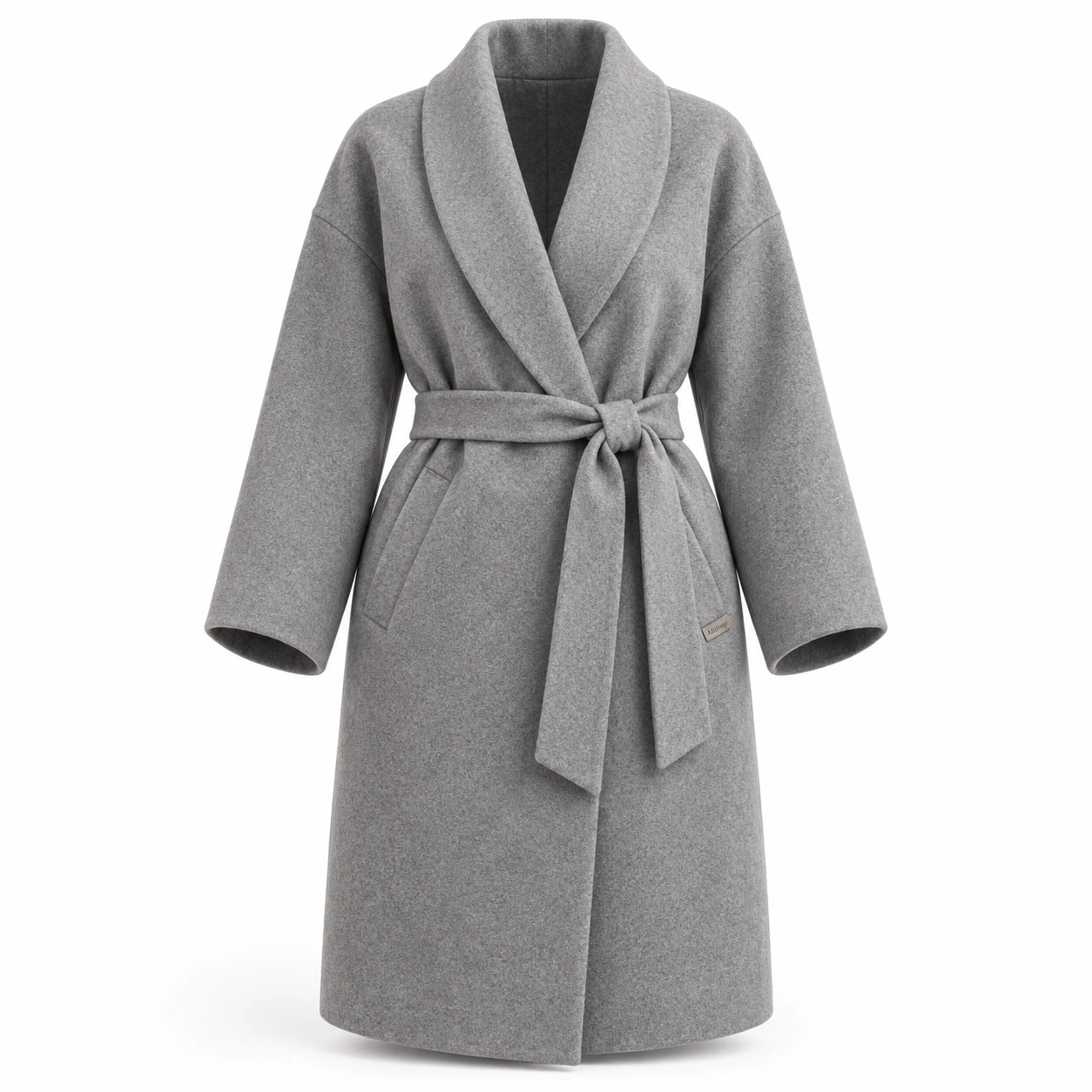 Attirings Women's Relaxed Fit Belted Coat, front view - AI sample