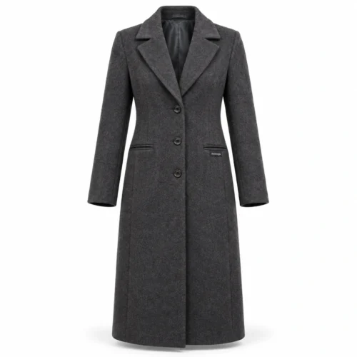 Attirings Women's Longline Fit Wool Blend Coat, front view - AI sample