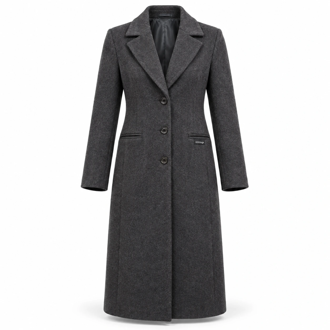 Attirings Women's Longline Fit Wool Blend Coat, front view - AI sample