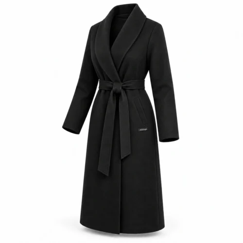 Attirings Women's Longline Fit Belted Coat, angle view - AI sample