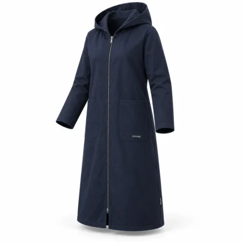 Attirings Women's Longline Fit Hooded Coat, angle view - AI sample