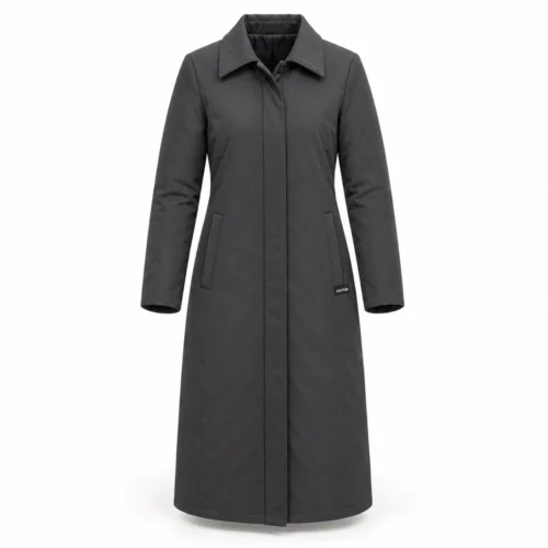Attirings Women's Longline Fit Long Sleeve Coat, front view - AI sample