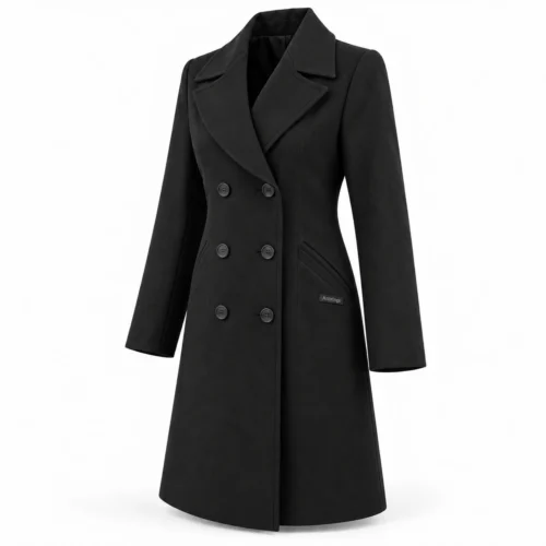 Attirings Women's Classic Fit Double-Breasted Coat, angle view - AI sample