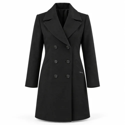 Attirings Women's Classic Fit Double-Breasted Coat, front view - AI sample