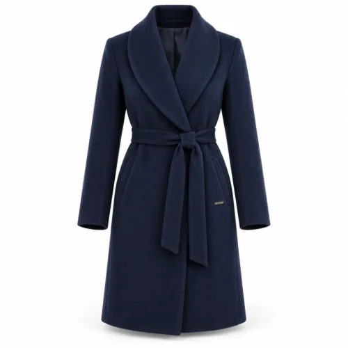 Attirings Women's Classic Fit Belted Coat, front view - AI sample