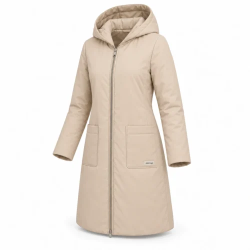 Attirings Women's Classic Fit Hooded Coat, angle view - AI sample