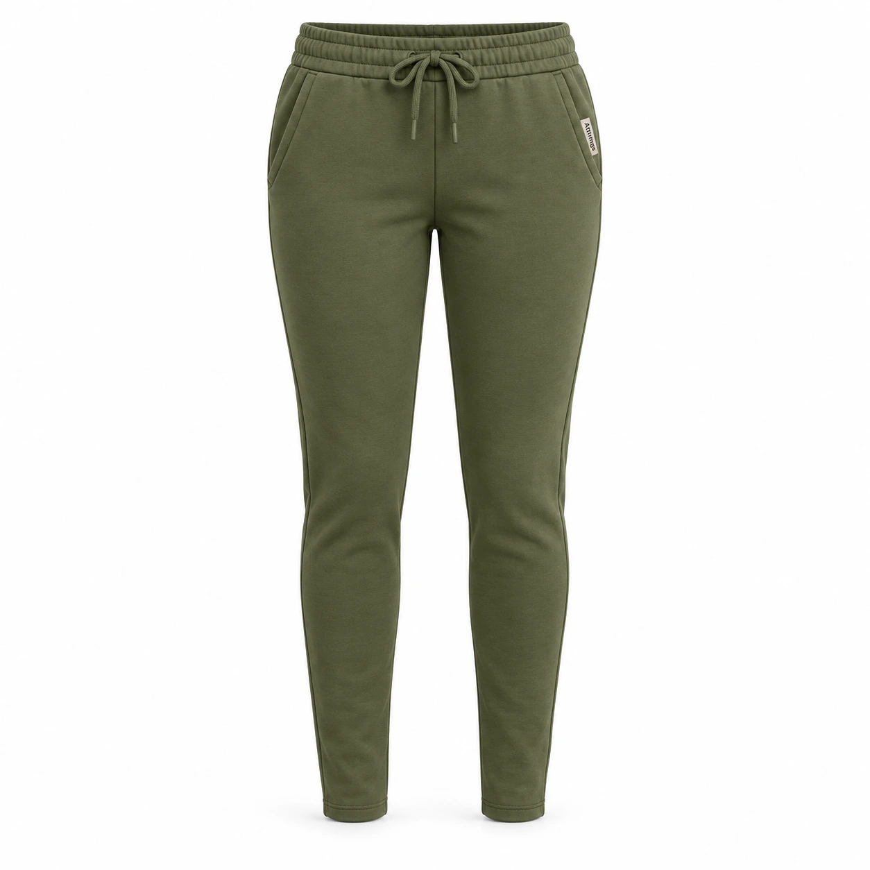 Attirings Women's Slim Fit Tapered Leg Joggers, front view - AI sample