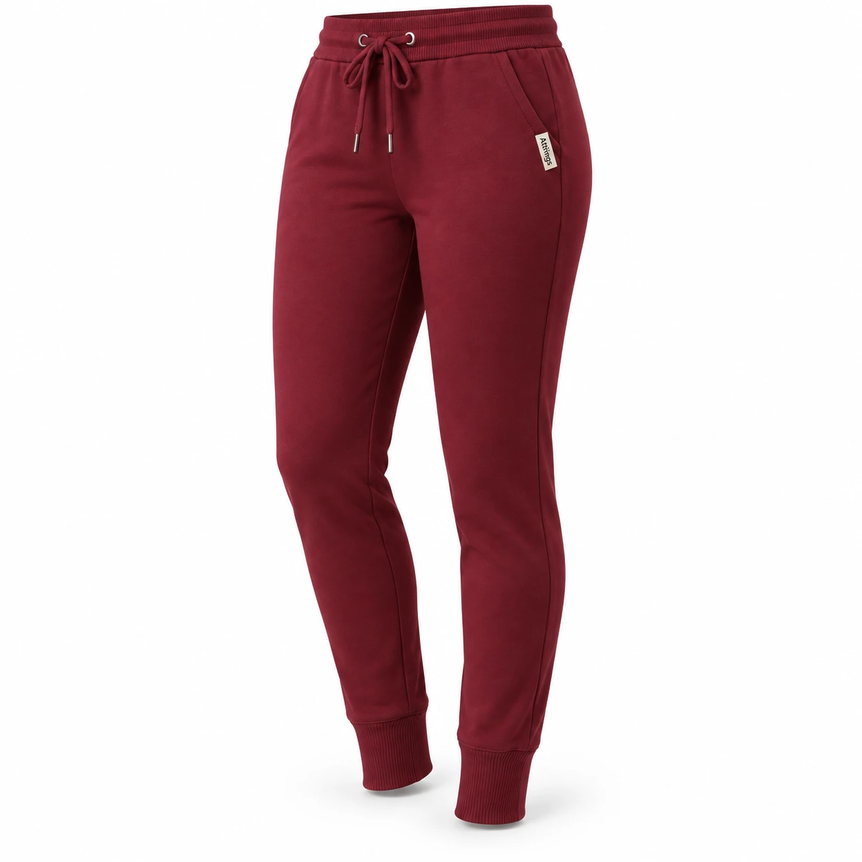 Attirings Women's Slim Fit Ribbed Ankle Joggers angle view