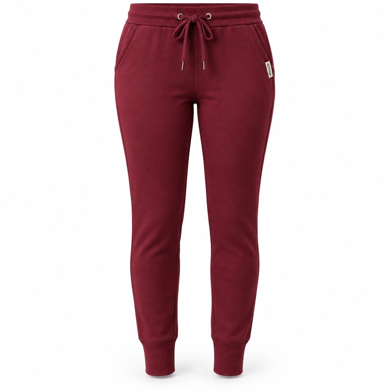 Attirings Women's Slim Fit Ribbed Ankle Joggers, front view - AI sample