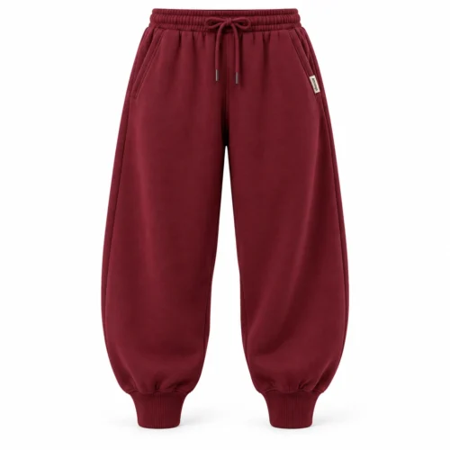 Attirings Women's Oversized Fit Ribbed Ankle Joggers, front view - AI sample