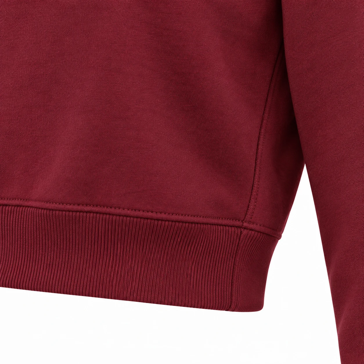 Women's Classic Fit Cropped Hoodie in maroon, detail view, AI-generated design sample