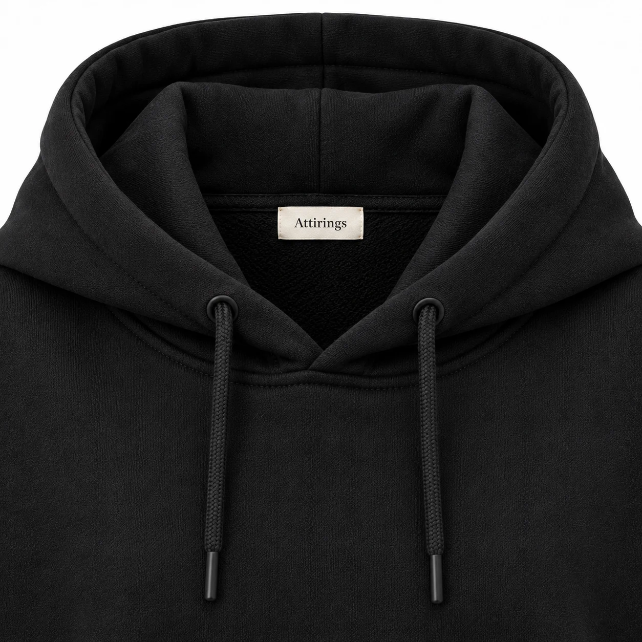 Women's Oversized Fit Pullover Hoodie in black, detail view, AI-generated design sample