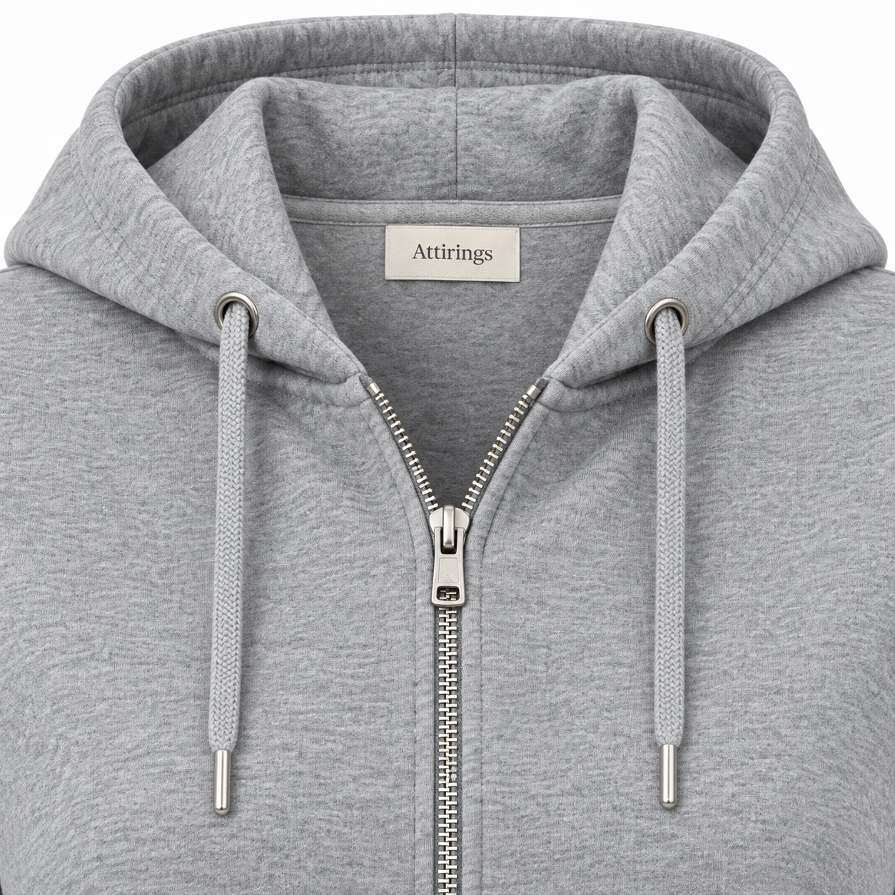 Women's Regular Fit Zip-Up Hoodie in grey, detail view, AI-generated design sample