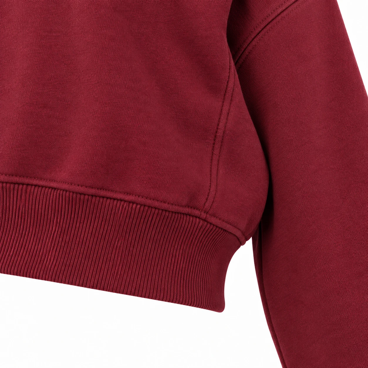 Women's Relaxed Fit Cropped Hoodie in maroon, detail view, AI-generated design sample