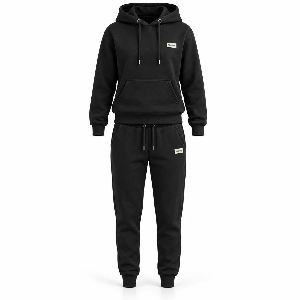Attirings Women's Classic Fit Hooded Two-Piece Set Tracksuit, front view - AI sample