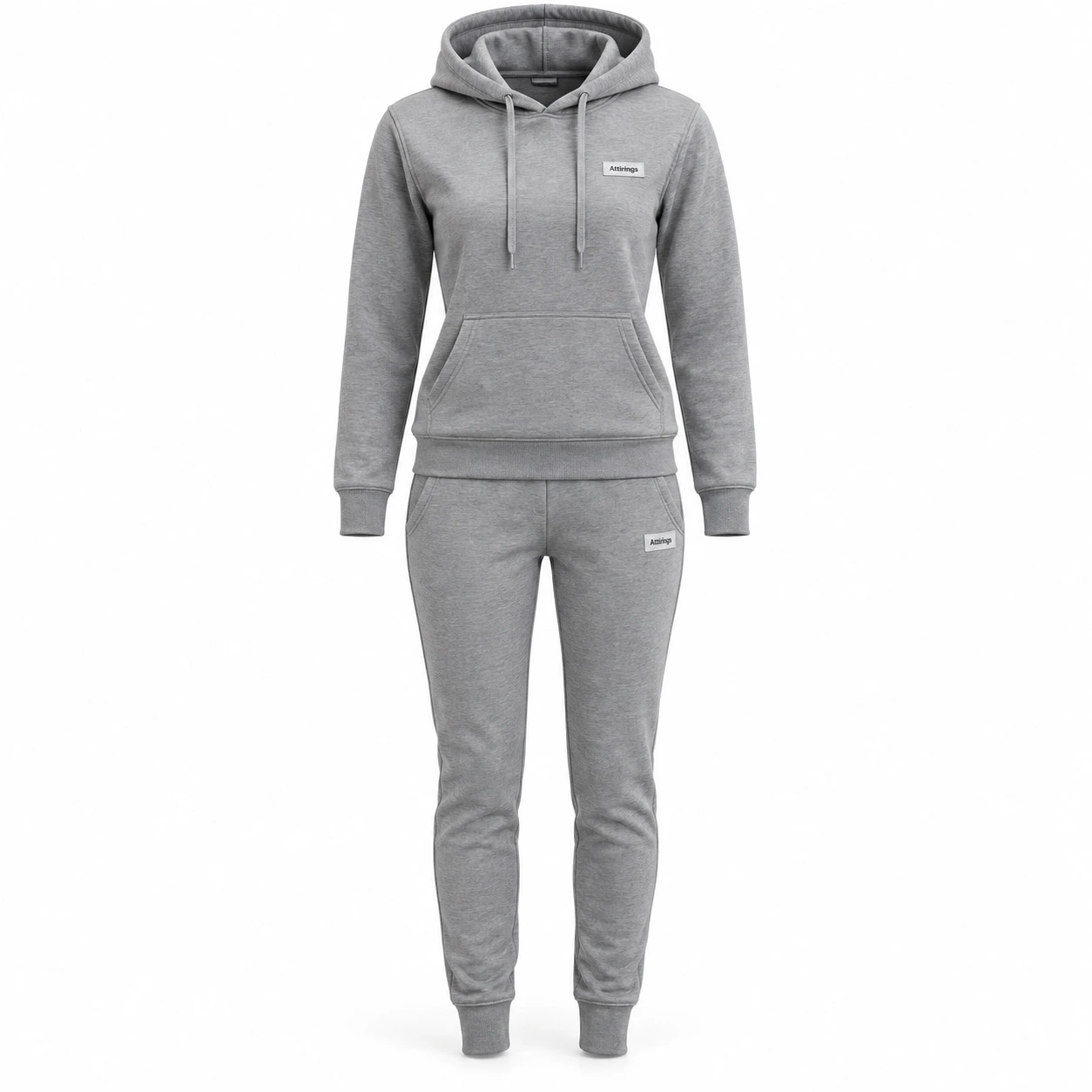 Attirings Women's Slim Fit Hooded Two-Piece Set Tracksuit, front view - AI sample