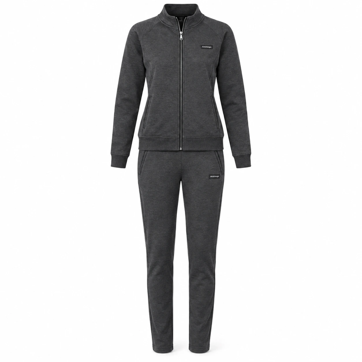 Attirings Women's Slim Fit Full-Zip Set Tracksuit, front view - AI sample