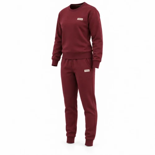 Attirings Women's Slim Fit Ribbed Cuff Set Tracksuit, angle view - AI sample
