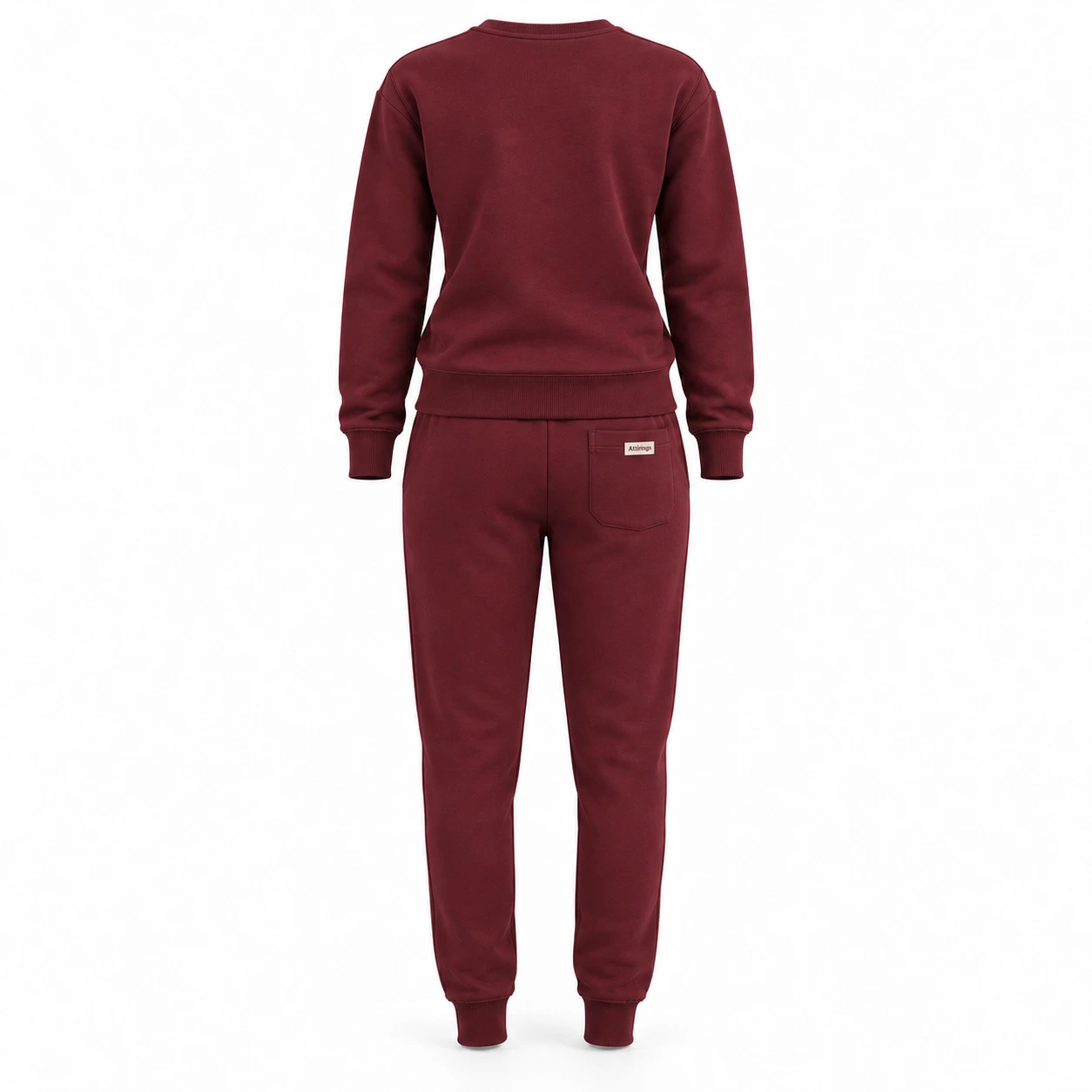 Attirings Women's Slim Fit Ribbed Cuff Set Tracksuit, back view - AI sample