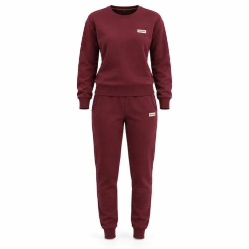 Attirings Women's Slim Fit Ribbed Cuff Set Tracksuit, front view - AI sample