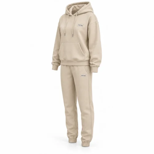 Attirings Women's Regular Fit Hooded Two-Piece Set Tracksuit, angle view - AI sample