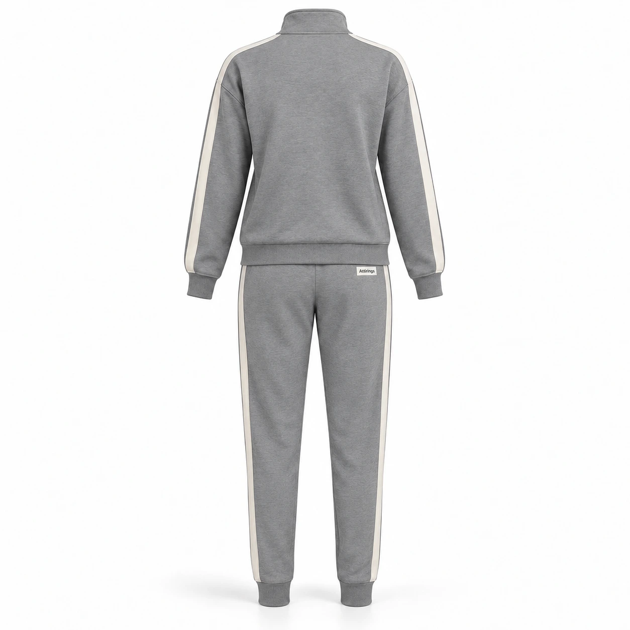 Attirings Women's Regular Fit Side-Stripe Set Tracksuit, back view - AI sample